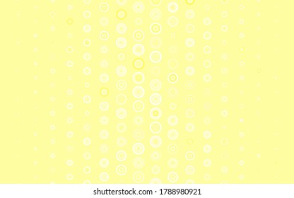 Textura vectorial de naranja claro con discos. Ilustración abstracta moderna con gotas de agua coloridas. Nueva plantilla para tu libro de marcas.