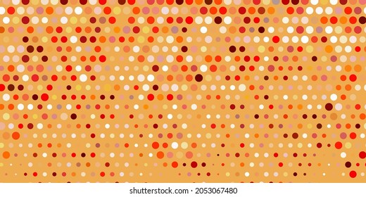 Textura vectorial de color naranja claro con discos. Resumen de diseño decorativo en estilo gradiente con burbujas. Patrón para papeles pintados, cortinas.