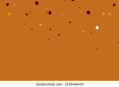 Light Orange vector texture with disks. Blurred decorative design in abstract style with bubbles. Design for business adverts.