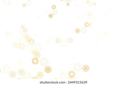 Light Orange vector texture with disks. Beautiful colored illustration with blurred circles in nature style. Pattern for ads, leaflets.