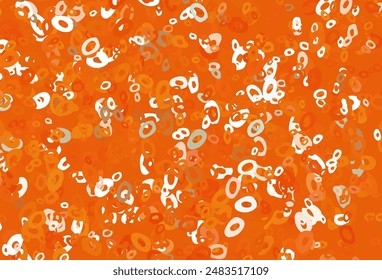 Textura de Vector naranja claro con discos. Hermosa ilustración de colores con círculos borrosos en estilo natural. Plantilla para tu libro de marca.