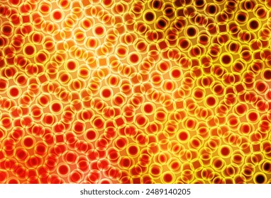 Light Orange vector texture with disks. Blurred decorative design in abstract style with bubbles. Pattern for futuristic ad, booklets.