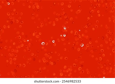 Textura vetorial laranja clara com discos. Bolhas desfocadas no plano de fundo abstrato com gradiente colorido. Padrão de água, gotas de chuva.