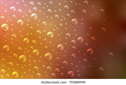 Light Orange vector texture with disks. Modern abstract illustration with colorful water drops. The pattern can be used for beautiful websites.