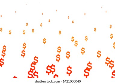 Light Orange vector texture with financial symbols. Modern abstract illustration with symbols of money. Smart design for your business advert of economic, wealth.