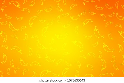 Light Orange vector texture with hot peppers. peppers on blurred abstract background with colorful gradient. Template for meal cooking in kitchen.