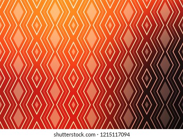 Light Orange vector texture with lines, rhombuses. Colorful lines, squares on abstract background with gradient. Best design for your ad, poster, banner.