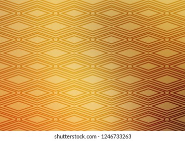 Light Orange vector texture with lines, rhombuses. Shining colorful illustration with lines, rectangles. Pattern for ads, posters, banners.