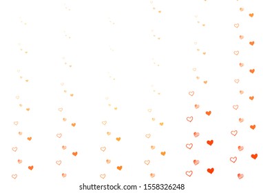 Light Orange vector texture with lovely hearts. Glitter abstract illustration with colorful hearts in romantic style. Pattern for valentine's ad, booklets.