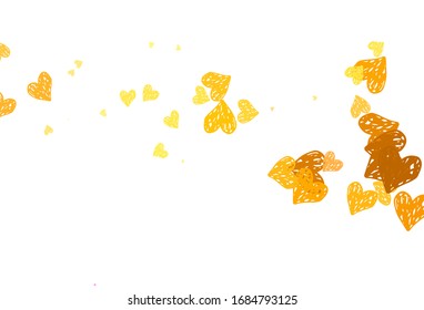 Light Orange vector texture with lovely hearts. Smart illustration with gradient hearts in valentine style. Design for celebrating of Valentine Day.