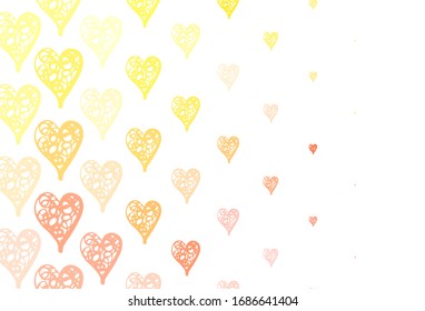 Light Orange vector texture with lovely hearts. Smart illustration with gradient hearts in valentine style. Pattern for valentine's ad, booklets.