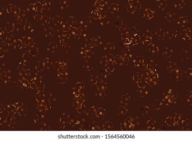 Light Orange vector texture with mathematic symbols. Abstract illustration with colored algebra signs. Pattern for ad, booklets, leaflets of education.