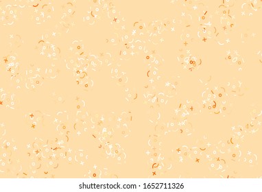 Light Orange vector texture with mathematic symbols. Illustration with Numeral symbols on abstract template. Pattern for posters, banners of math books.