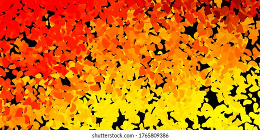 Light orange vector texture with memphis shapes. Illustration with colorful shapes in abstract style. Elegant design for wallpaper set.