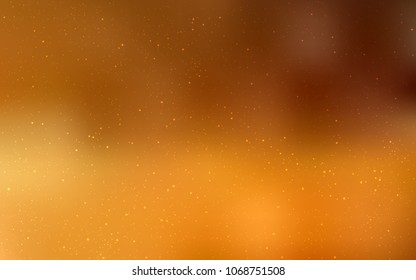 Light Orange vector texture with milky way stars. Shining colored illustration with bright astronomical stars. Pattern for futuristic ad, booklets.