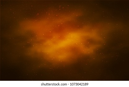 Light Orange vector texture with milky way stars. Shining illustration with sky stars on abstract template. Pattern for astrology websites.