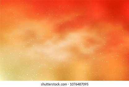 Light Orange vector texture with milky way stars. Glitter abstract illustration with colorful cosmic stars. Pattern for astrology websites.