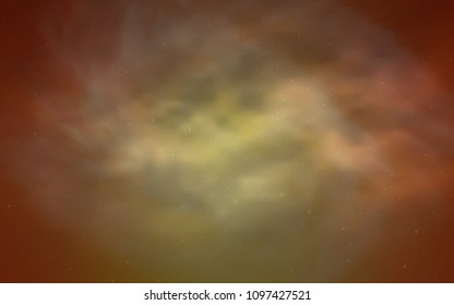 Light Orange vector texture with milky way stars. Space stars on blurred abstract background with gradient. Pattern for futuristic ad, booklets.