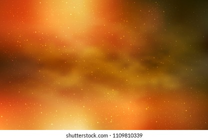 Light Orange vector texture with milky way stars. Blurred decorative design in simple style with galaxy stars. Smart design for your business advert.