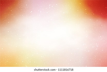Light Orange vector texture with milky way stars. Space stars on blurred abstract background with gradient. Template for cosmic backgrounds.