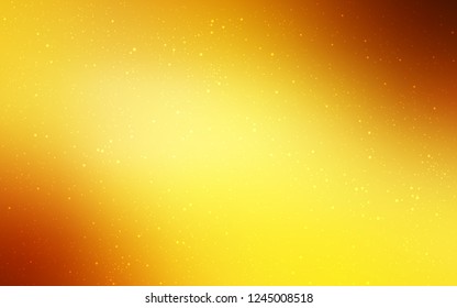 Light Orange vector texture with milky way stars. Shining colored illustration with bright astronomical stars. Template for cosmic backgrounds.