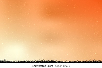 Light Orange vector texture with milky way stars. Modern abstract illustration with Big Dipper stars. Pattern for futuristic ad, booklets.