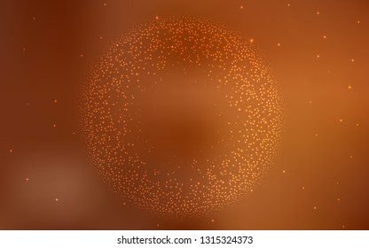 Light Orange vector texture with milky way stars. Shining colored illustration with bright astronomical stars. Smart design for your business advert.