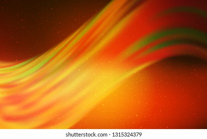 Light Orange vector texture with milky way stars. Glitter abstract illustration with colorful cosmic stars. Best design for your ad, poster, banner.