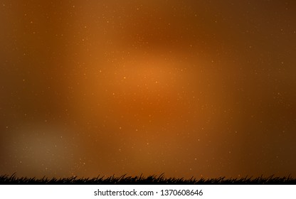 Light Orange vector texture with milky way stars. Shining illustration with sky stars on abstract template. Template for cosmic backgrounds.