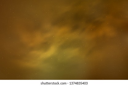 Light Orange vector texture with milky way stars. Shining colored illustration with bright astronomical stars. Best design for your ad, poster, banner.