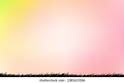 Light Orange vector texture with milky way stars. Space stars on blurred abstract background with gradient. Template for cosmic backgrounds.