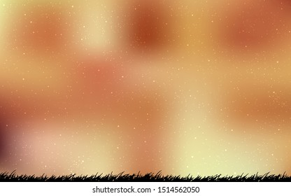 Light Orange vector texture with milky way stars. Blurred decorative design in simple style with galaxy stars. Pattern for astronomy websites.
