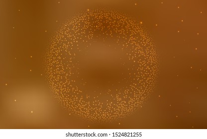 Light Orange vector texture with milky way stars. Blurred decorative design in simple style with galaxy stars. Pattern for futuristic ad, booklets.