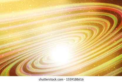 Light Orange vector texture with milky way stars. Glitter abstract illustration with colorful cosmic stars. Best design for your ad, poster, banner.