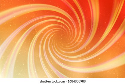 Light Orange vector texture with milky way stars. Shining colored illustration with bright astronomical stars. Best design for your ad, poster, banner.