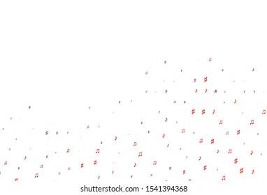 Light Orange vector texture with musical notes. Abstract illustration with colorful symbols of melody. Modern design for wallpapers.
