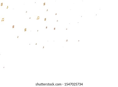 Light Orange vector texture with musical notes. Decorative design in abstract style with music shapes. Modern design for wallpapers.