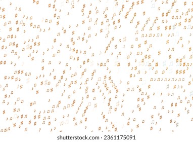 Light Orange vector texture with musical notes. Abstract illustration with colorful symbols of melody. Pattern for festival leaflets.