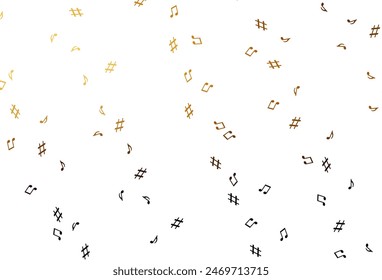 Textura de Vector naranja claro con notas musicales. Ilustración abstracta moderna con teclas de melodía. Patrón para Sitios web de músicos.