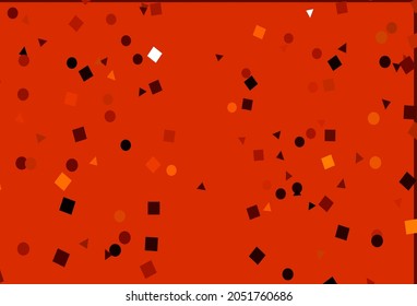 Leichte Orangefarbene Vektorstruktur im Poly-Stil mit Kreise, Würfeln. Abstrakte Farbverlauf-Illustration mit Kreisen, Dreiecken, Würfeln. Kluges Design für Ihre Unternehmenswerbung.