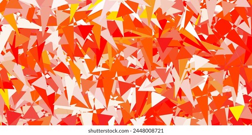 Light Orange vector texture with random triangles. Magnificent abstract illustration with triangular shapes , forms. Landing pages material.