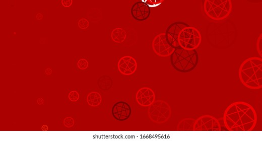 Light Orange vector texture with religion symbols. Abstract illustration with gothic gradient shapes. Best design halloween events.
