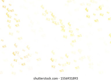 Light Orange vector texture with selling prices 30, 50, 90 %. Gradient illustration with discount signs on white backdrop. Template for season sales, shopping ads.