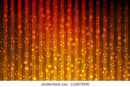 Light Orange vector texture with soccer balls. Colored illustration with balls on a gradiental backdrop. Template for ads of soccer world cup 2018.