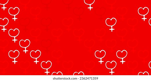 Light Orange vector texture with women rights symbols. Colorful feminism symbols with a gradient in modern style. Simple design for your web site.