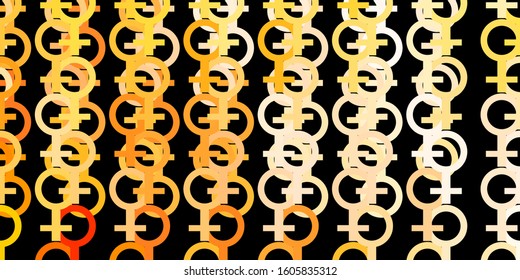 Light Orange vector texture with women's rights symbols. Simple design in abstract style with women’s rights activism. Design for International Women’s Day.