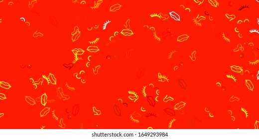 Light Orange vector texture with women's rights symbols. Colorful feminism symbols with a gradient in modern style. Simple design for your web site.