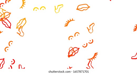 Light Orange vector texture with women's rights symbols. Colorful feminism symbols with a gradient in modern style. Elegant design for wallpapers.