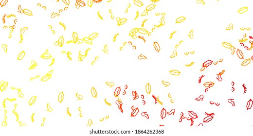 Light Orange vector texture with women's rights symbols. Colorful feminism symbols with a gradient in modern style. Simple design for web site