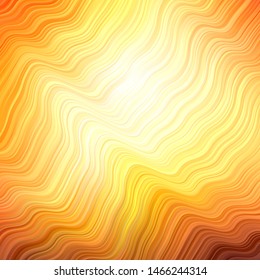 Light Orange vector texture with wry lines. Colorful abstract illustration with gradient curves. Pattern for commercials, ads.